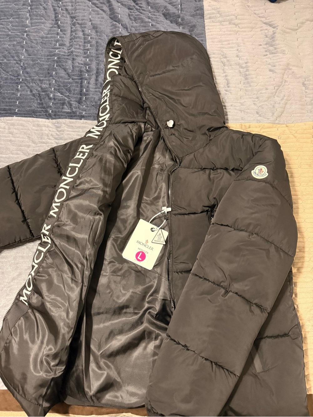 Moncler Black Hooded Men's Puffer Coat